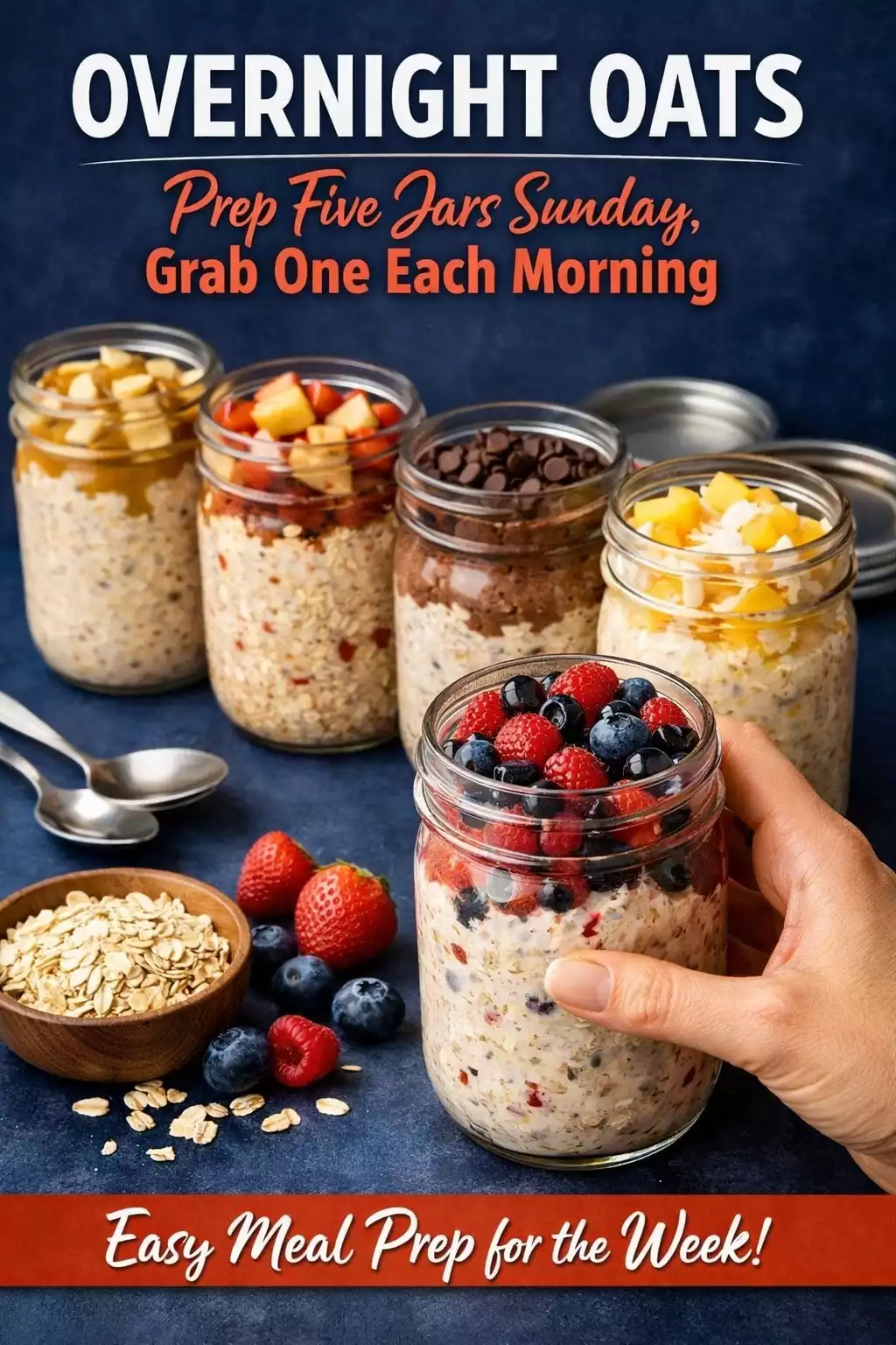 Overnight Oats — Prep Five Jars Sunday, Grab One Each Morning