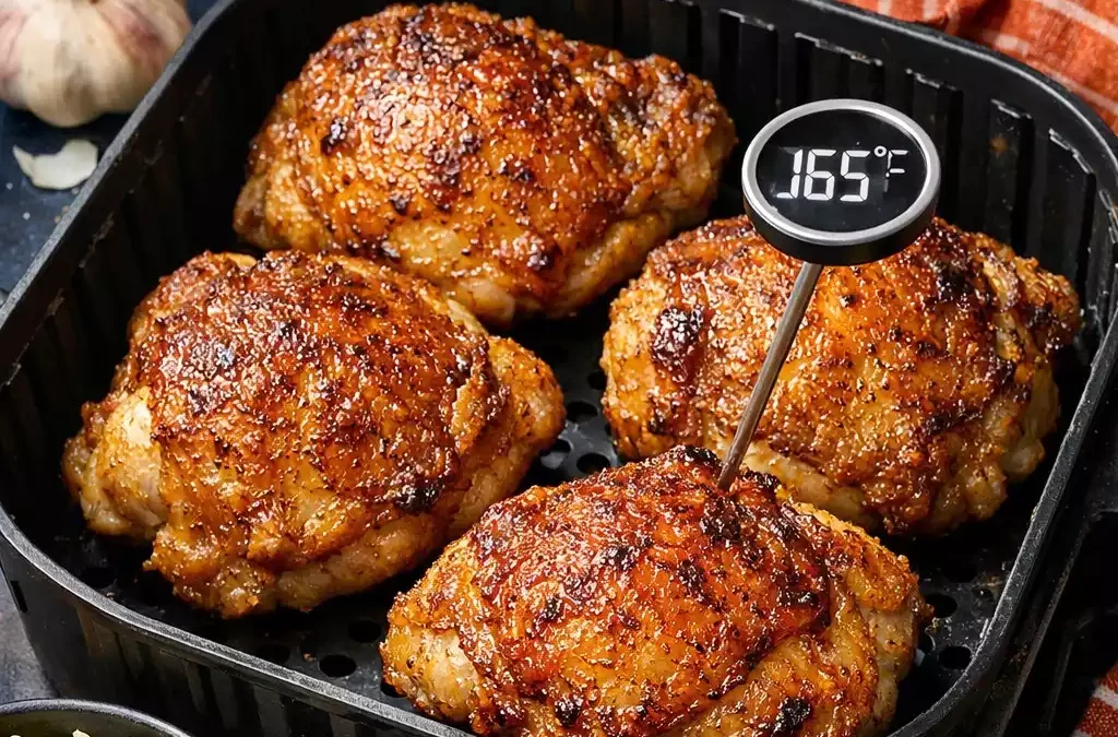 Air Fryer Chicken Thighs — Crispy Skin, Juicy Meat, No Oil Bath