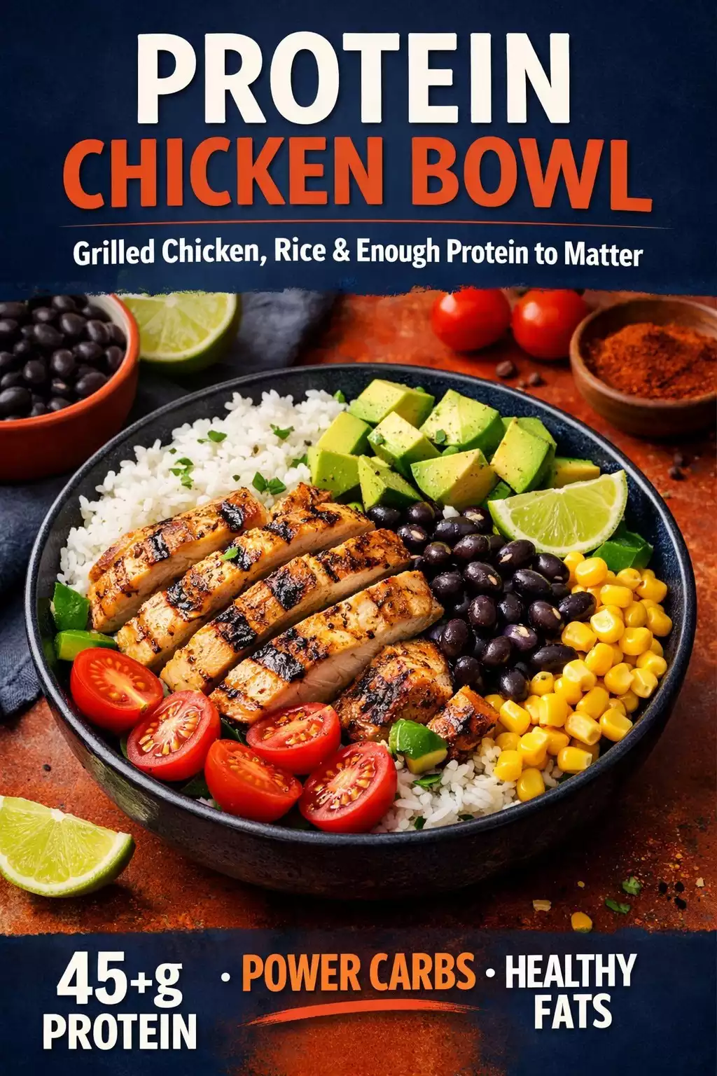 Protein Chicken Bowl — Grilled Chicken, Rice, and Enough Protein to Matter
