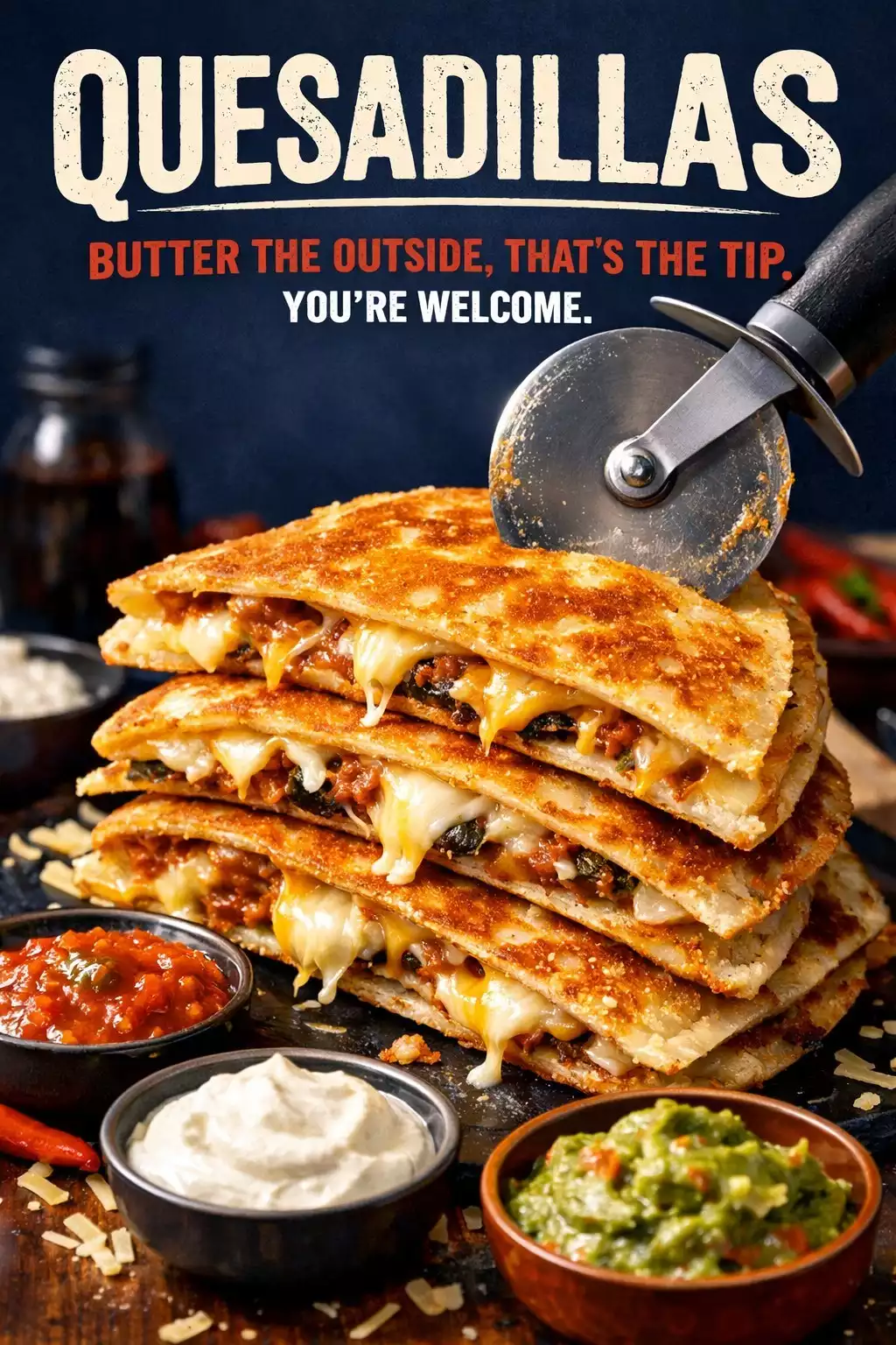 Quesadillas — Butter the Outside, That’s the Tip, You’re Welcome