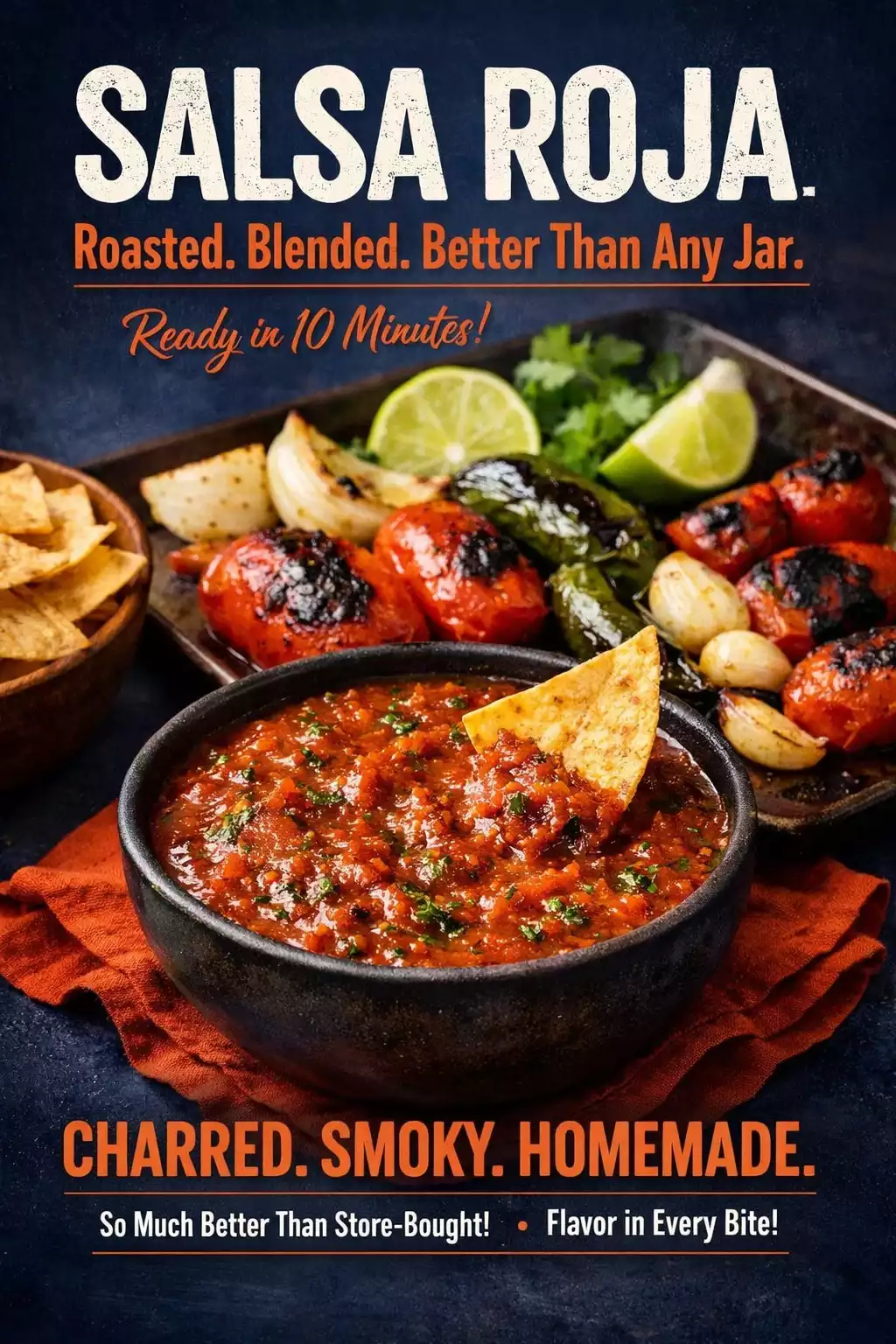 Salsa Roja — Roasted, Blended, Better Than Any Jar, Ten Minutes