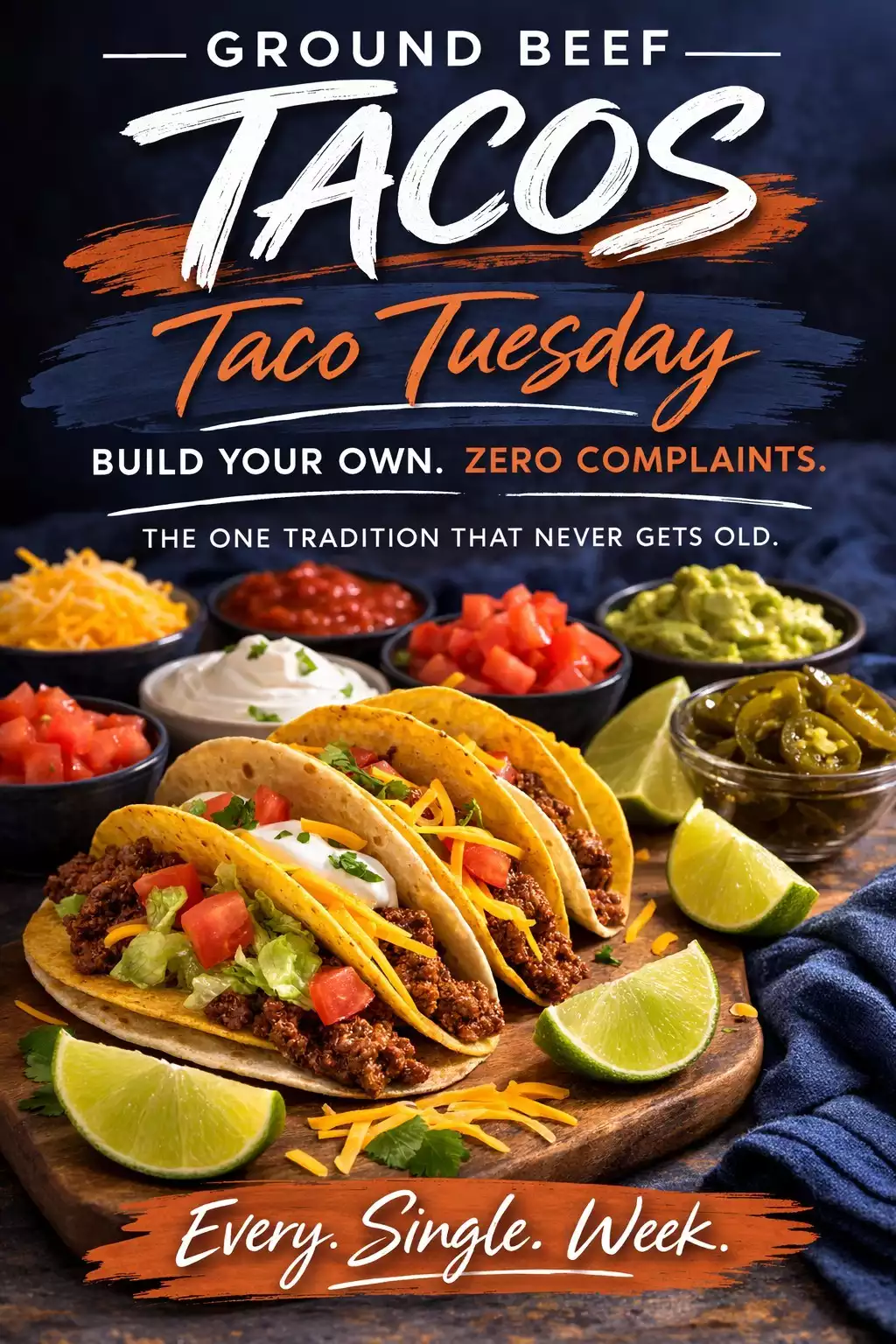 Ground Beef Tacos — Taco Tuesday, Build Your Own, Zero Complaints