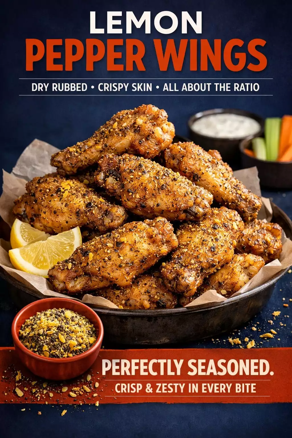 Lemon Pepper Wings — Dry Rubbed, Crispy Skin, All About the Ratio