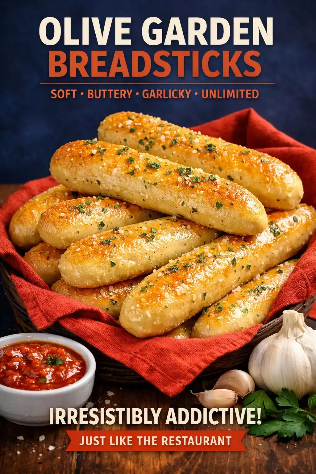 Olive Garden Breadsticks — Soft, Buttery, Garlicky, and Unlimited