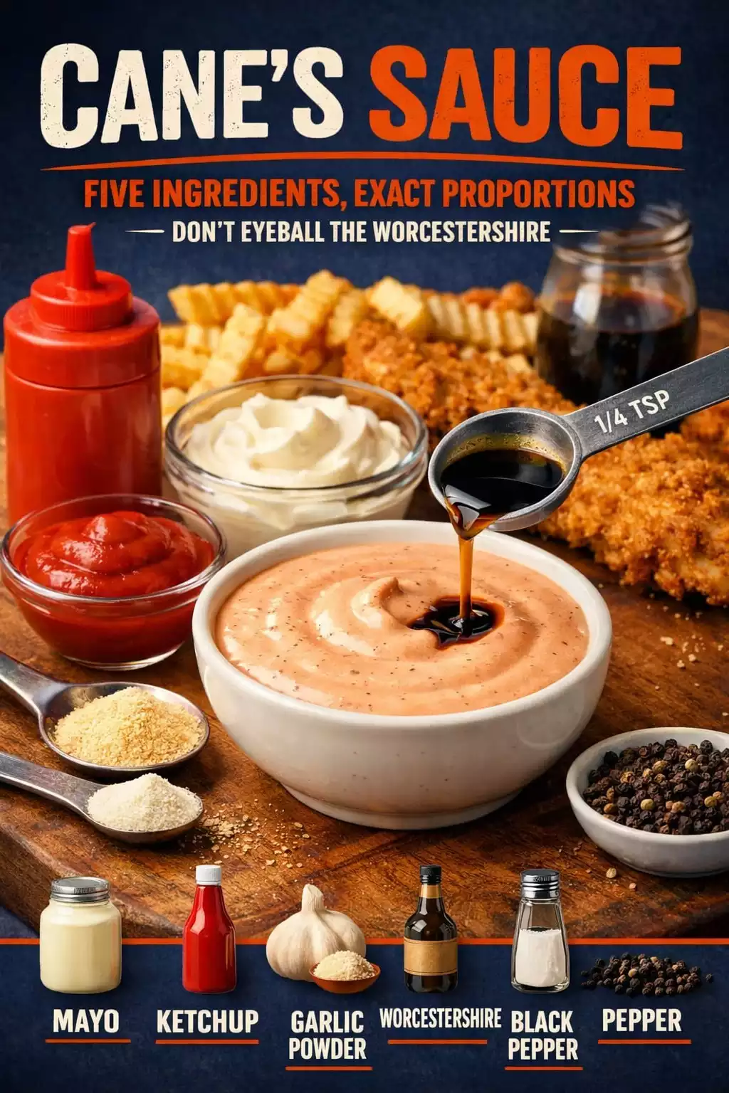 Cane’s Sauce — Five Ingredients, Exact Proportions, Don’t Eyeball the Worcestershire