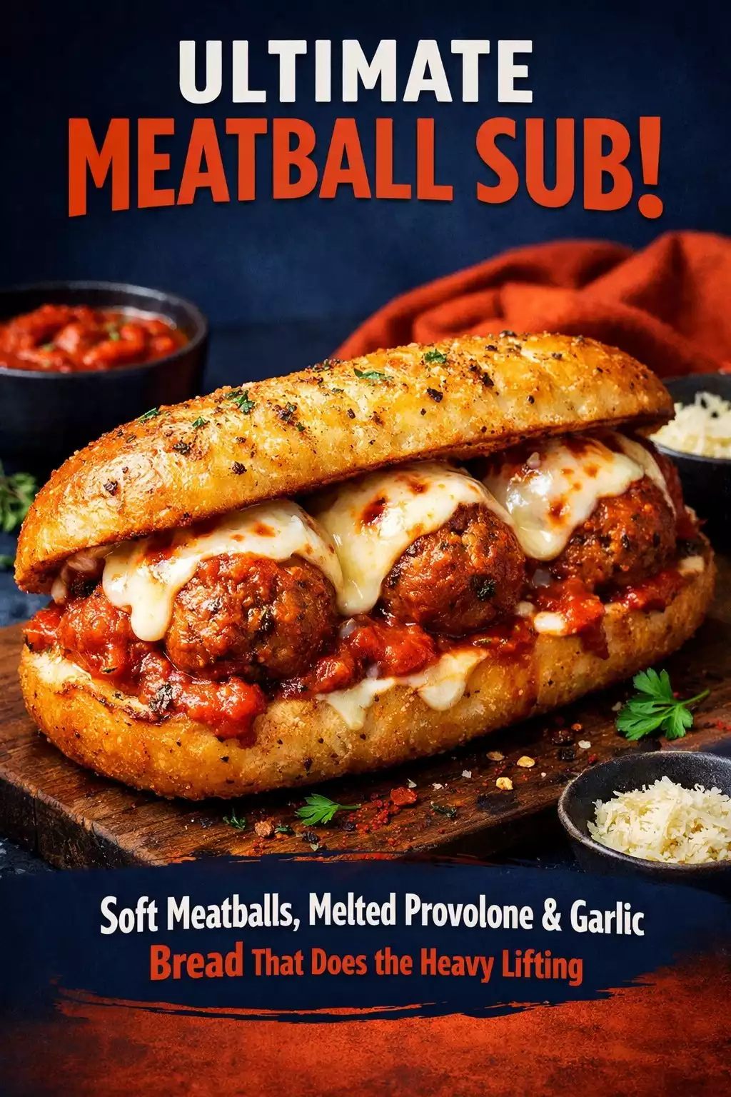 Meatball Sub — Soft Meatballs, Melted Provolone, and Garlic Bread That Does the Heavy Lifting