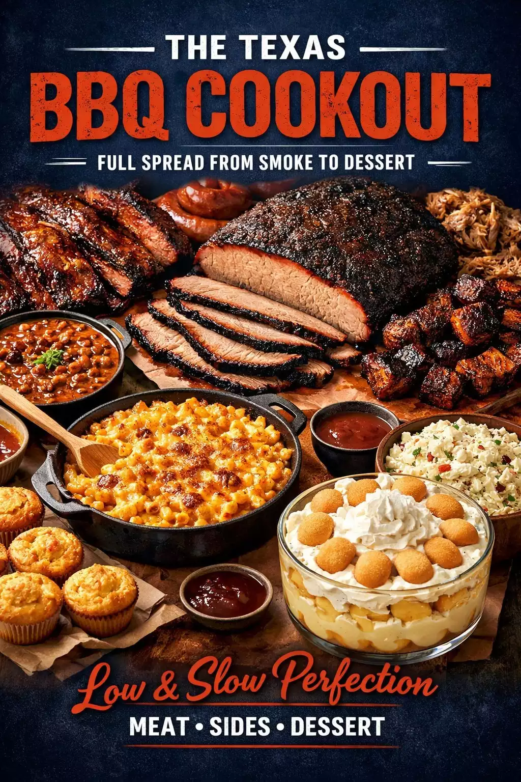 The Texas BBQ Cookout — Full Spread From Smoke to Dessert