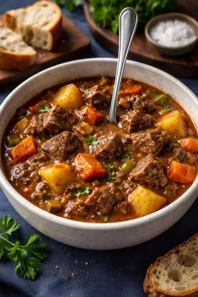 Beef Stew — Thick, Chunky, and You Can Stand a Spoon in It