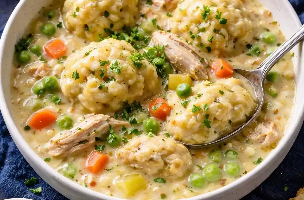 Chicken and Dumplings — Thick, Creamy, and Built for Bad Days