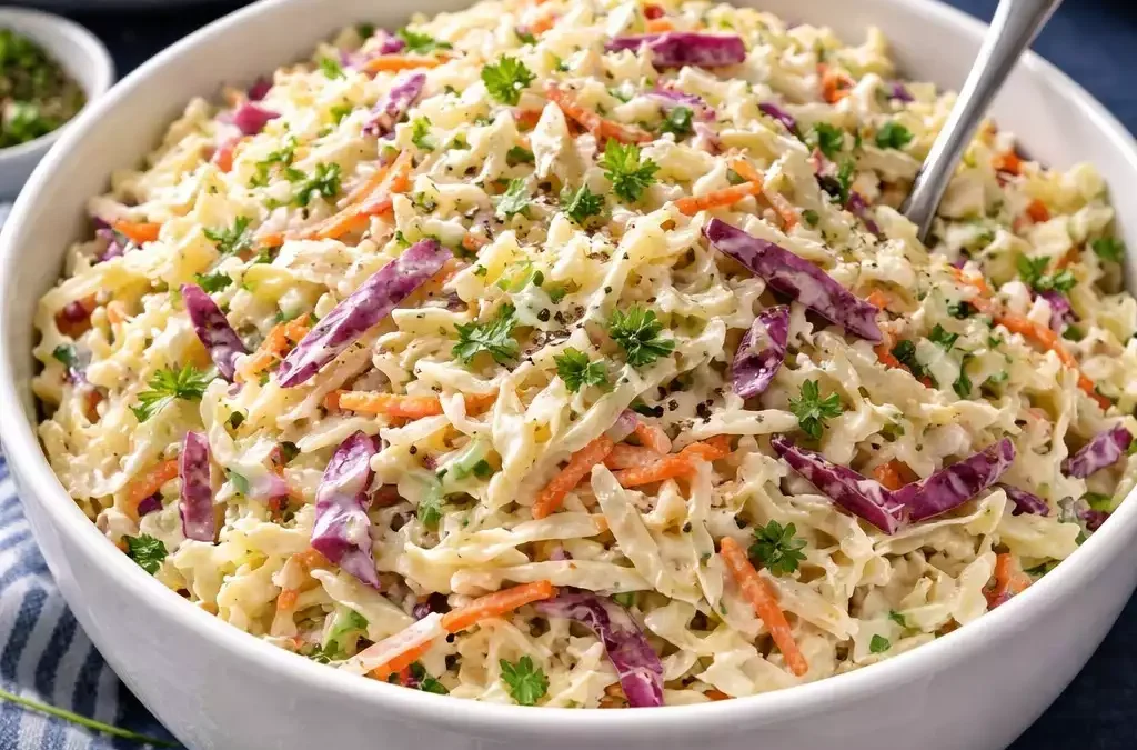Classic Coleslaw — Creamy, Tangy, and the Cold Crunch Every BBQ Plate Needs