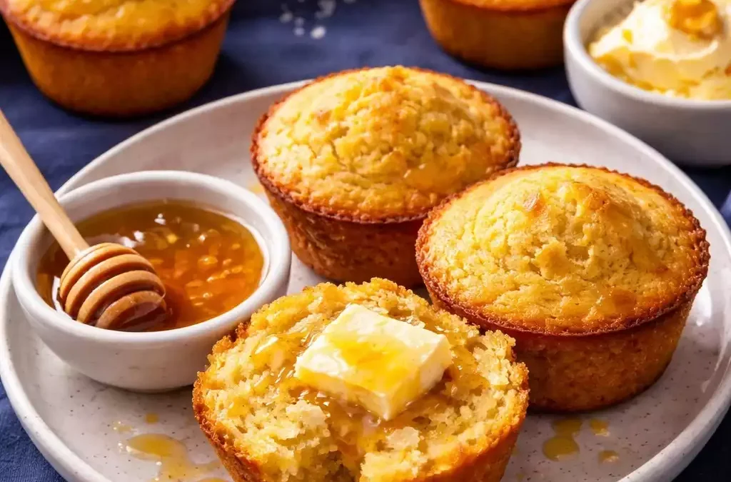 Cornbread Muffins — Crispy Edges, Honey Butter, Individual Portions