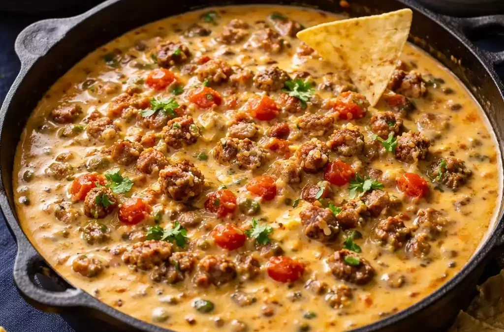 Smoked Queso — Velveeta, Rotel, Sausage, 30 Minutes, Game Day Legend